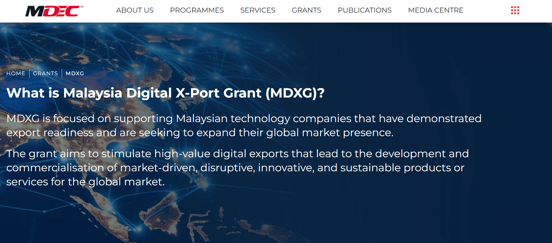 mdxg sme grant