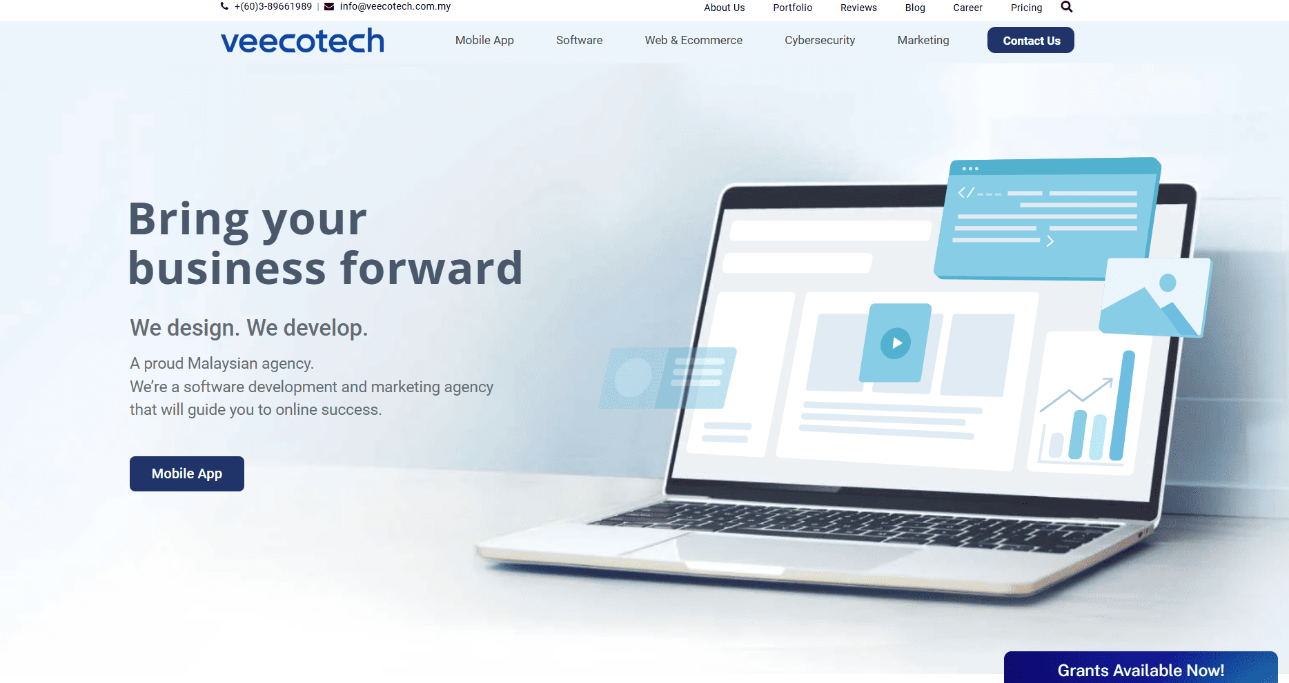 VeecoTech new home page with new logo