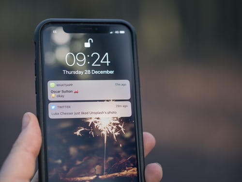 Image of notification popup in Iphone