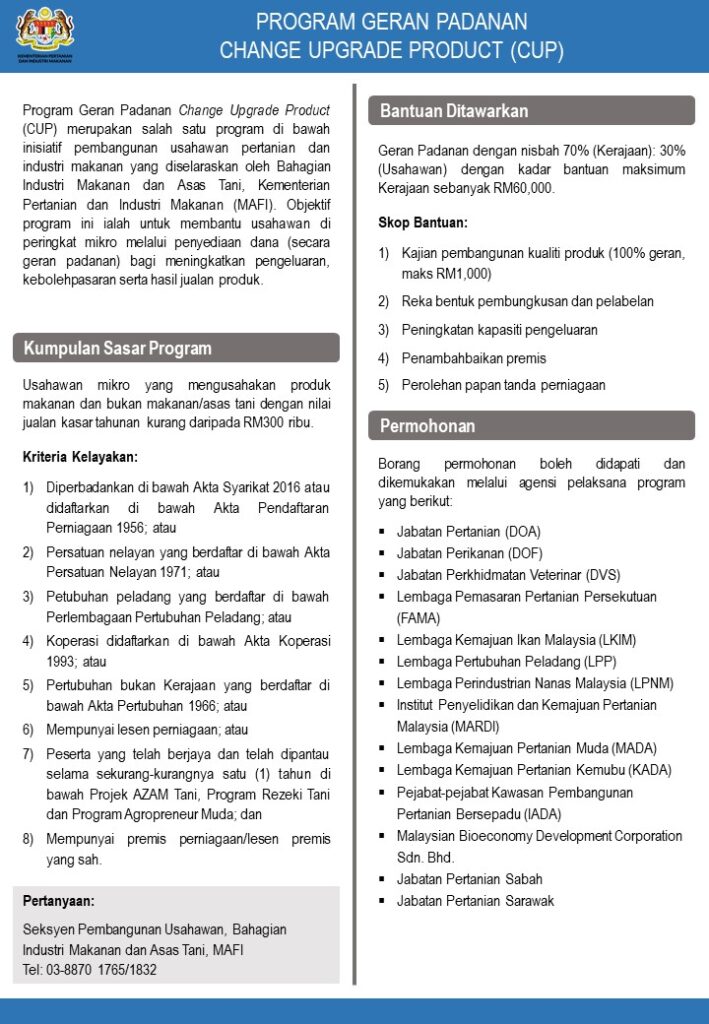 Program Geran Padanan Change Upgrade Product (CUP)
