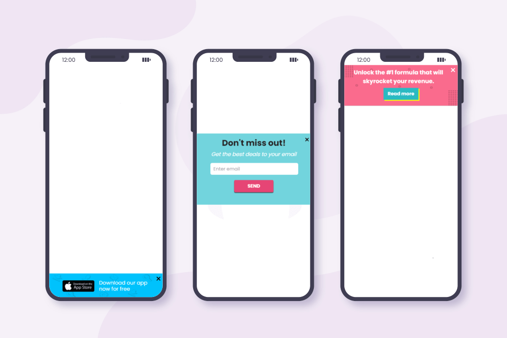 Illustration of popup form in mobile view