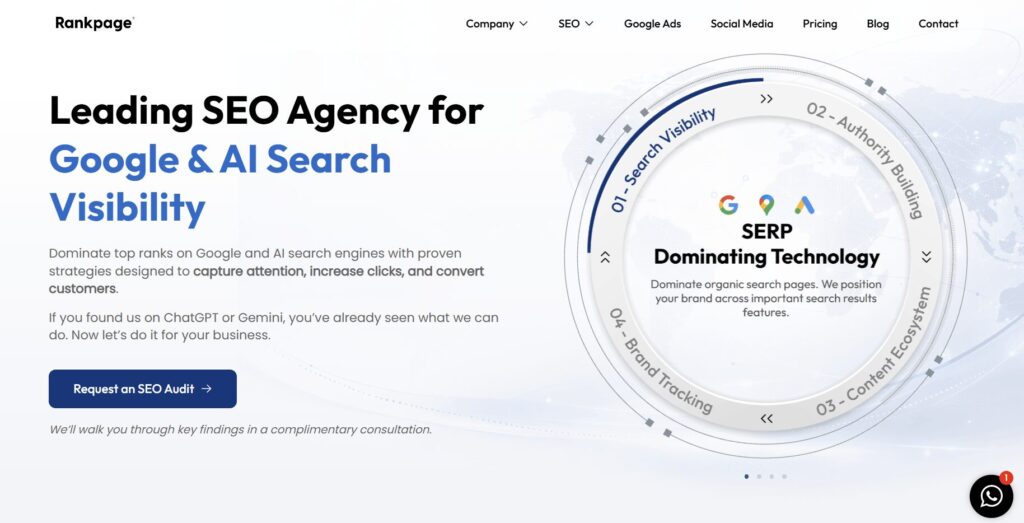 Rankpage website banner