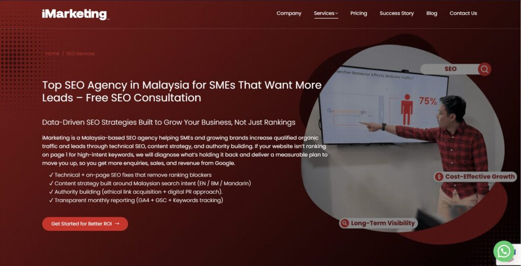 iMarketing SEO Page banner