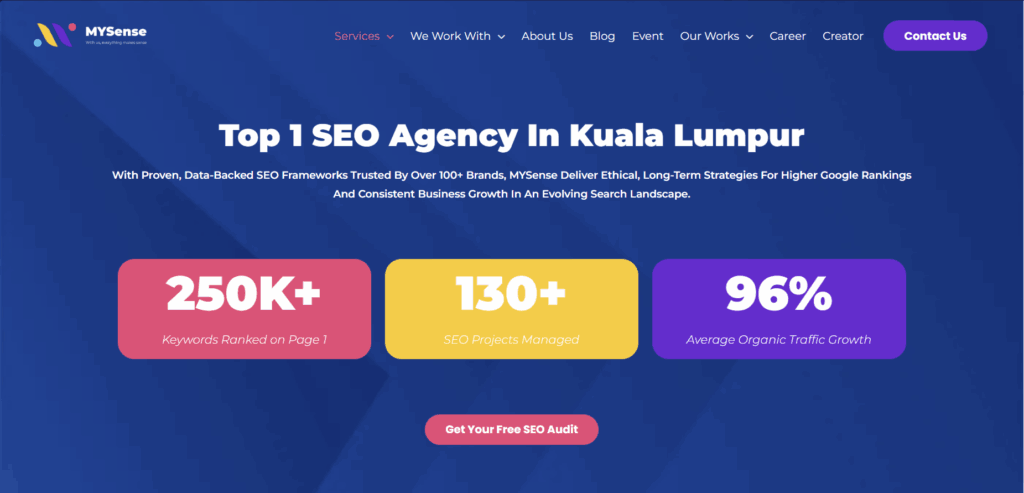 MySense SEO page banner